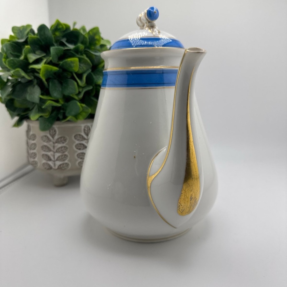 Antique c1879 H&C Haviland Limoges France Nautical Rope and Cable Coffee Teapot - Picture 2 of 6